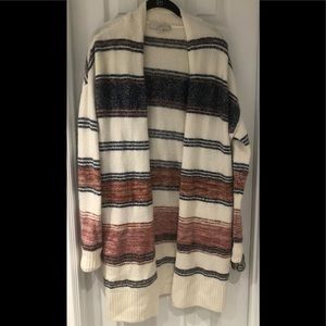 Ann Taylor loft cream and stripped cardigan